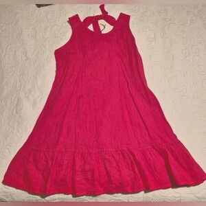 Terzo Millennio women's size XL 100% Linen Raspberry sleeveless dress, NWT